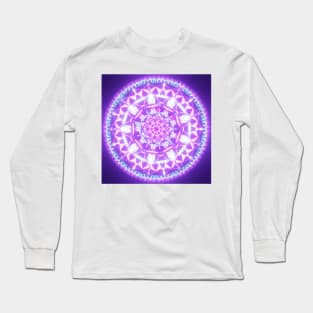 Bright Glowing Fractal Flower Design Long Sleeve T-Shirt